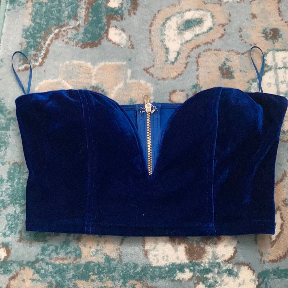 Velvet Bustier Crop Top